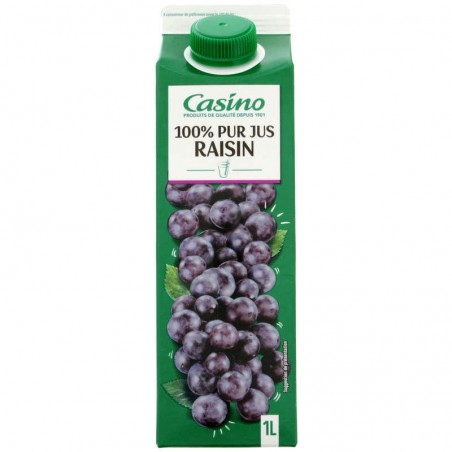 CASINO 100 % Pur jus de raisin 1L