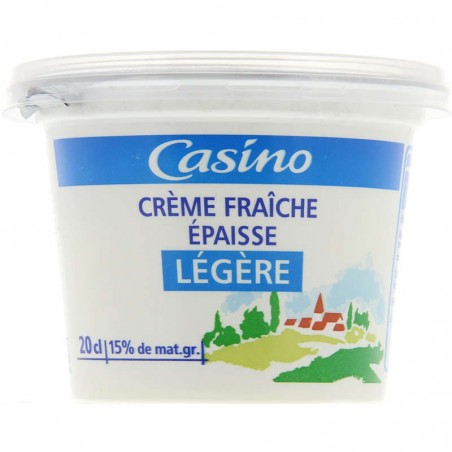CASINO Crème fraîche épaisse légère 15% de mat. gr. 20cl