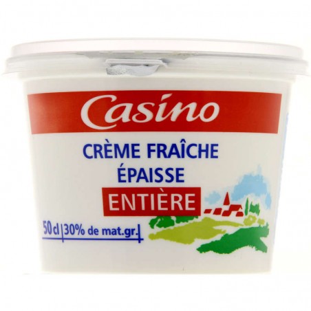 CASINO Crème fraîche épaisse entière - 30% de mat. gr 50cl