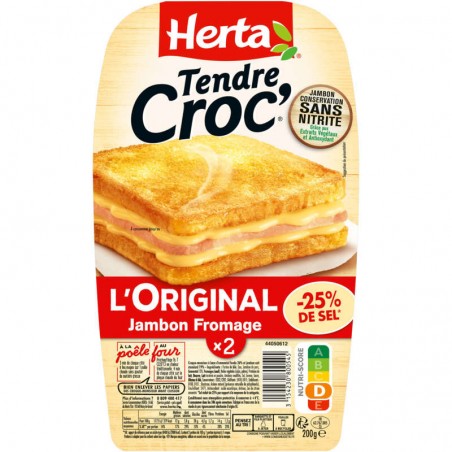 HERTA Tendre Croc' jambon sel réduit 200g